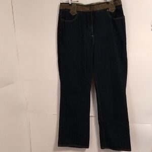 Vtg Y2K Dark Denim Jeans Willi Smith Embroidered Size 14 Cottagecore